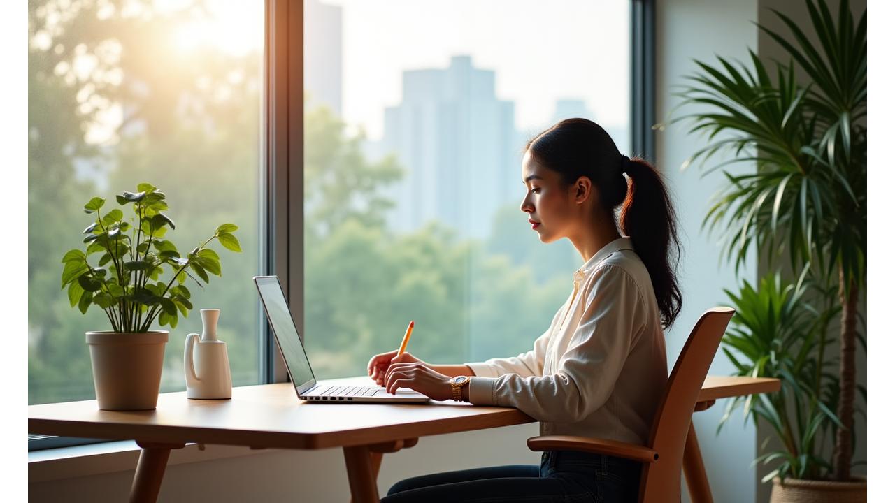Young professionals in a productive home office